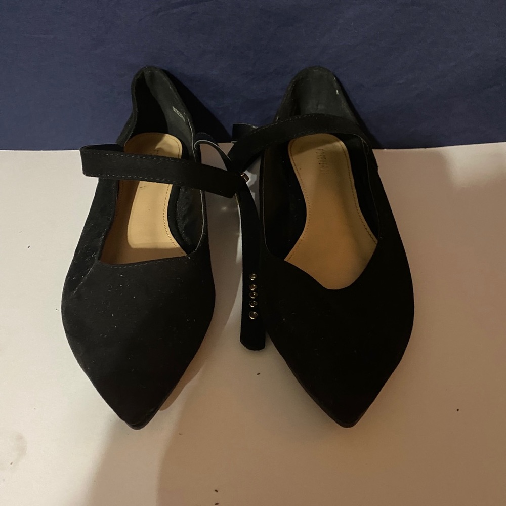 Black Ballerina Flats with black Strap Size 7.5